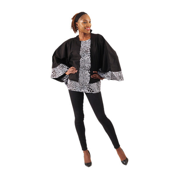 African Print Accent Poncho C