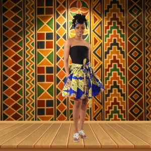 African Print Mini Skirt