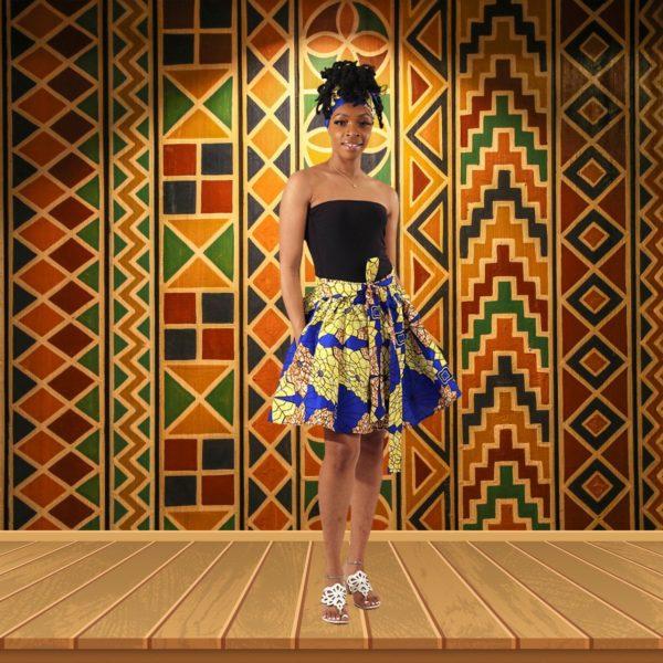 African Print Mini Skirt