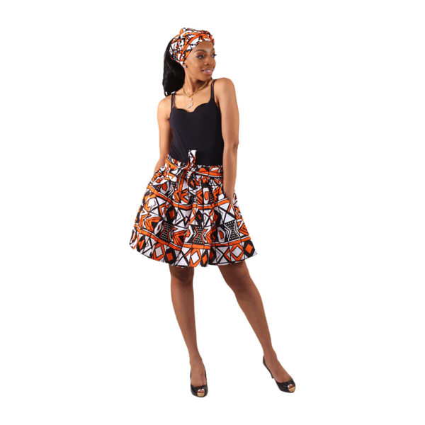 African Print Mini Skirt U