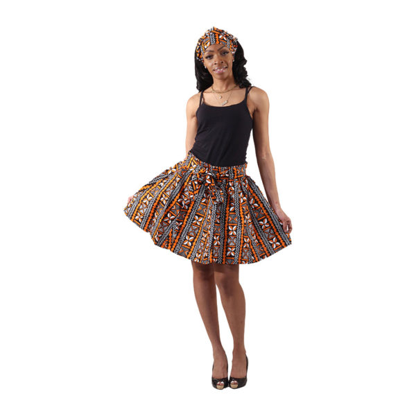 African Print Mini Skirt W