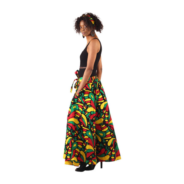 Ankara Print Elastic Maxi Skirt