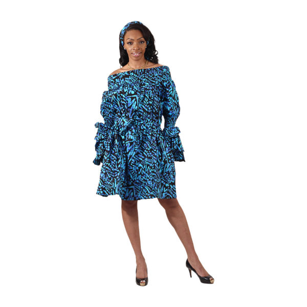 Ankara Print Off Shoulder Dress