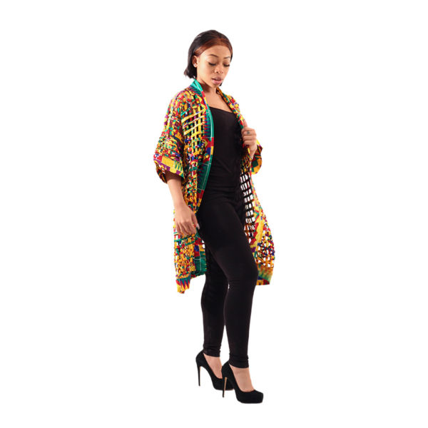 Kente Mesh Cape-Jacket