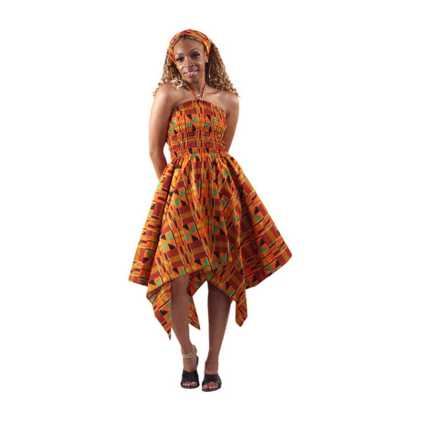 Kente Stretch-top Flare Dress 2