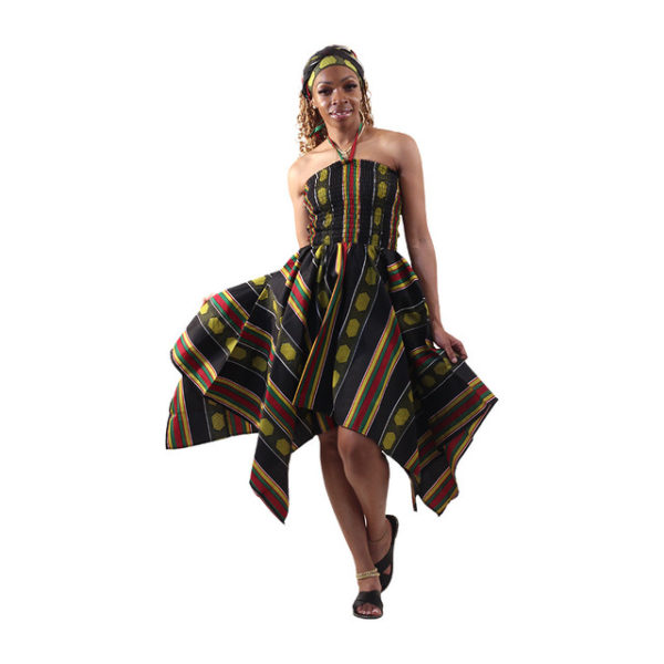 Kente Stretch-top Flare Dress 4