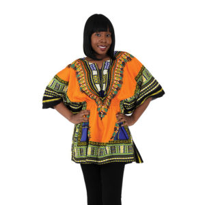 Traditional Elastic Dashiki Orange