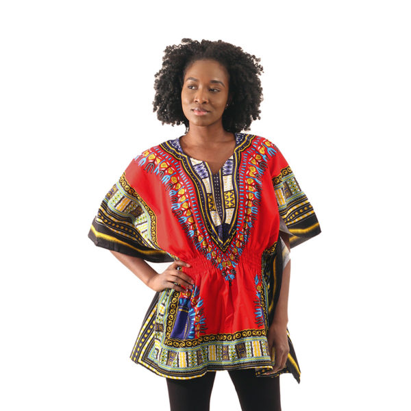 Traditional Elastic Dashiki Red