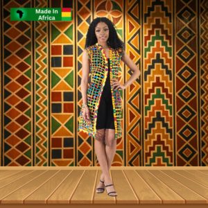 Kente Print Duster Vest