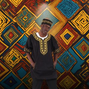 Amare Gold Embroidered Dashiki Top