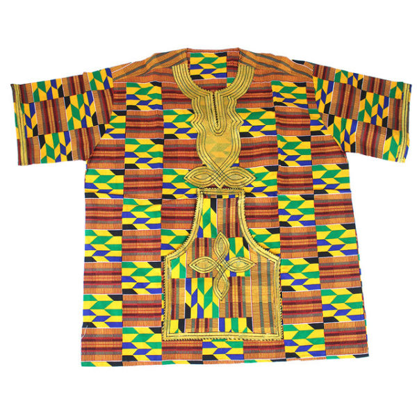 Luxurious Embroidered Kente Dashiki