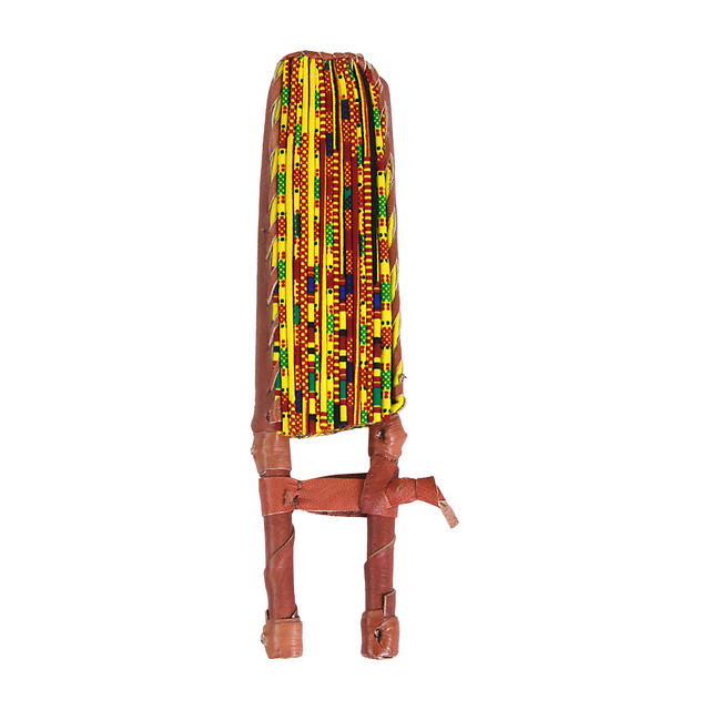Kente Leather Folding Fan - Image 4