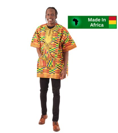 Embroidered Kente Dashiki