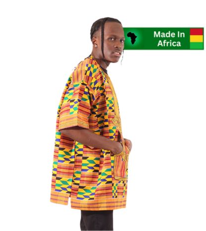Embroidered Kente Dashiki - Image 3